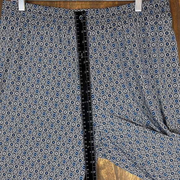 Christopher & Banks Womens Pants Blue Geometric Wide Leg Boho Harem Stretch L - Picture 7 of 12